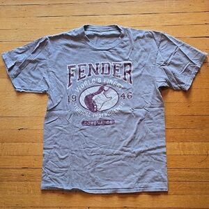 Fender Gray Graphic, Short Sleeve T-Shirt, Unisex Small